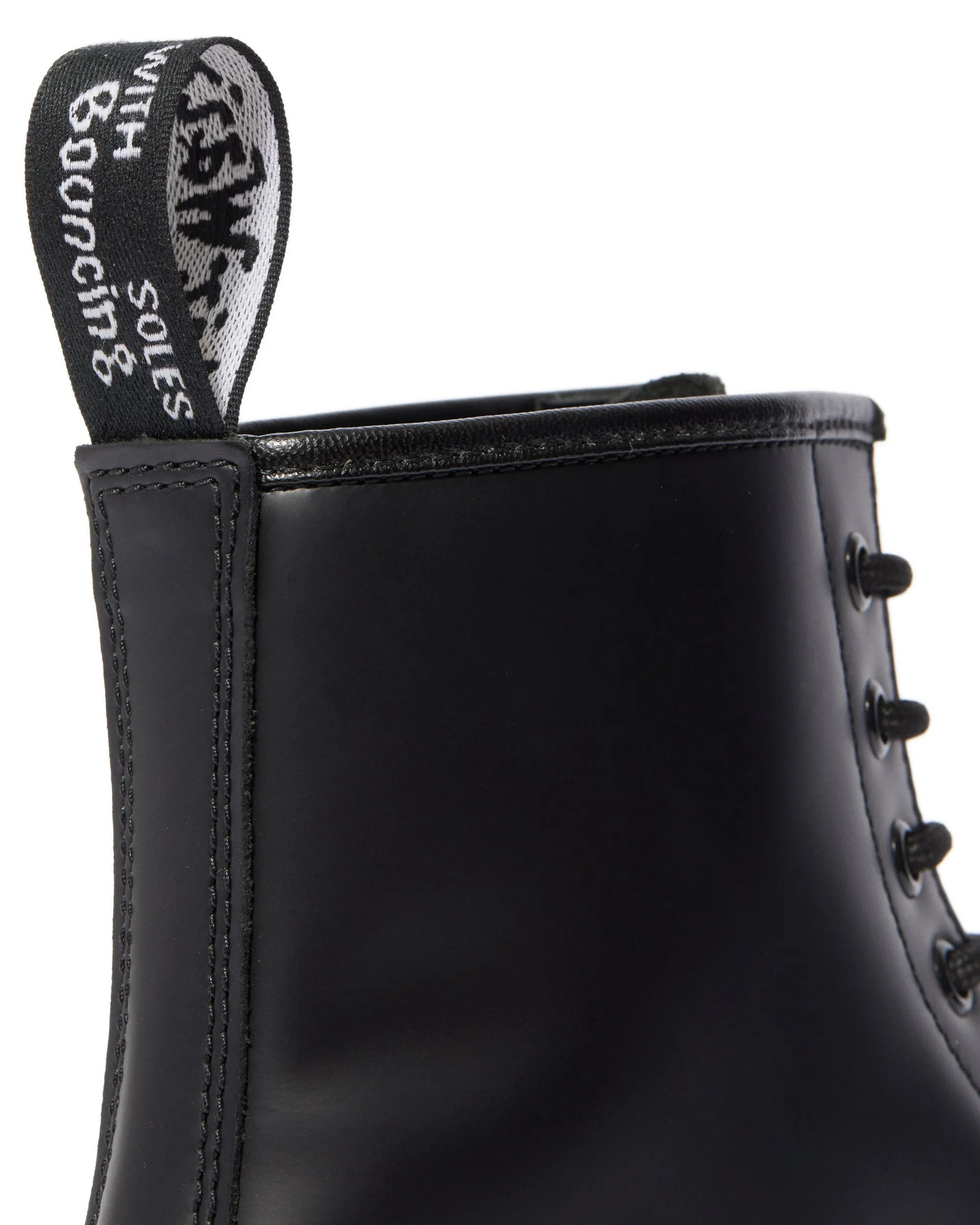 1460 White Stitch Black Smooth Boot