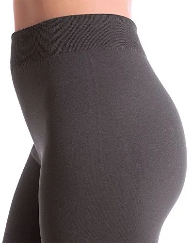 3-Pack Fleece Lined Thick Brushed Leggings by Homma (S/M/L, BLACK/NAVY/GREY)