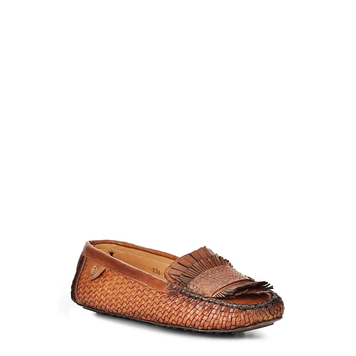 3J3TEPI - Cuadra brown fashion casual woven leather flat drivers for women