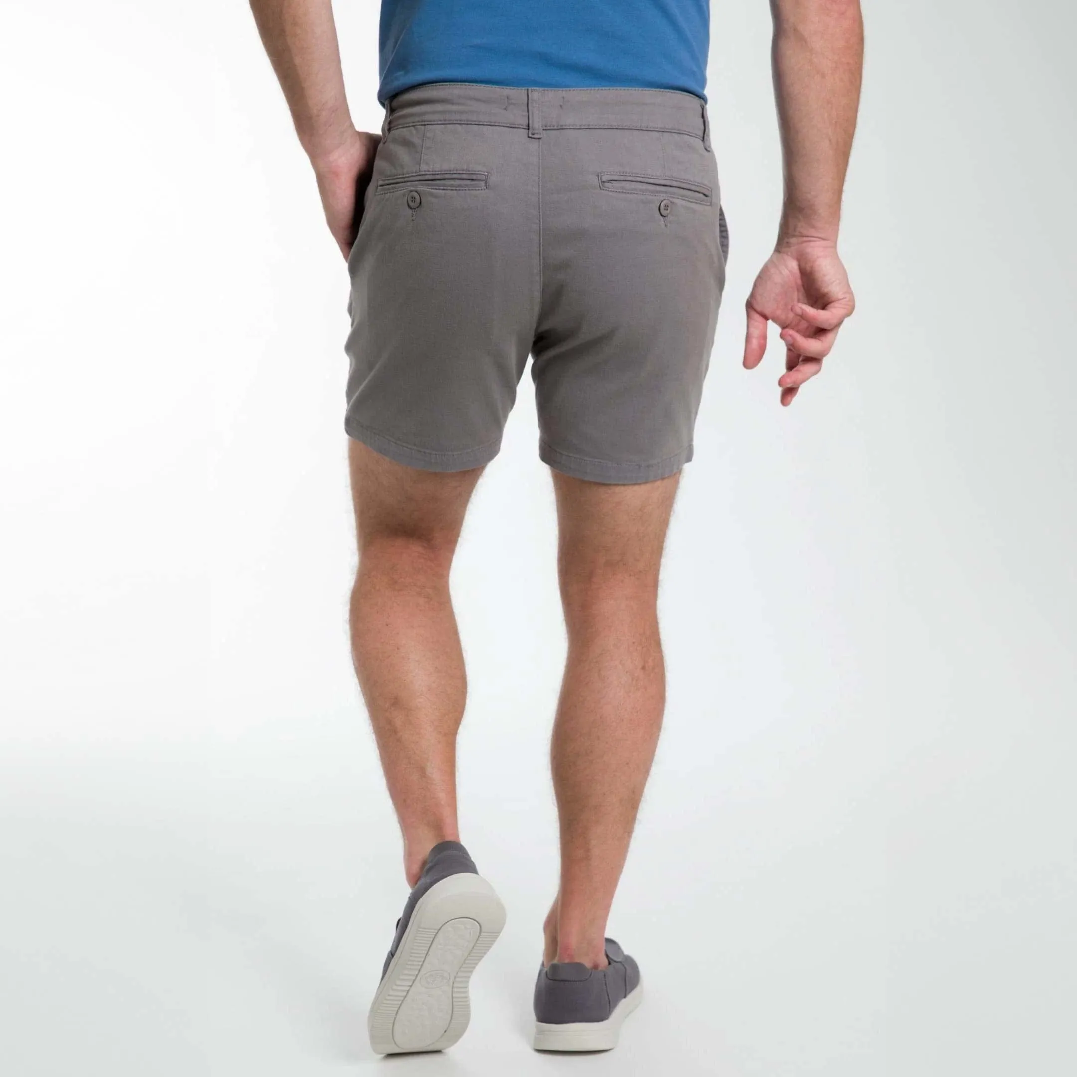 5" Grey Lightweight Stretch Chino Short