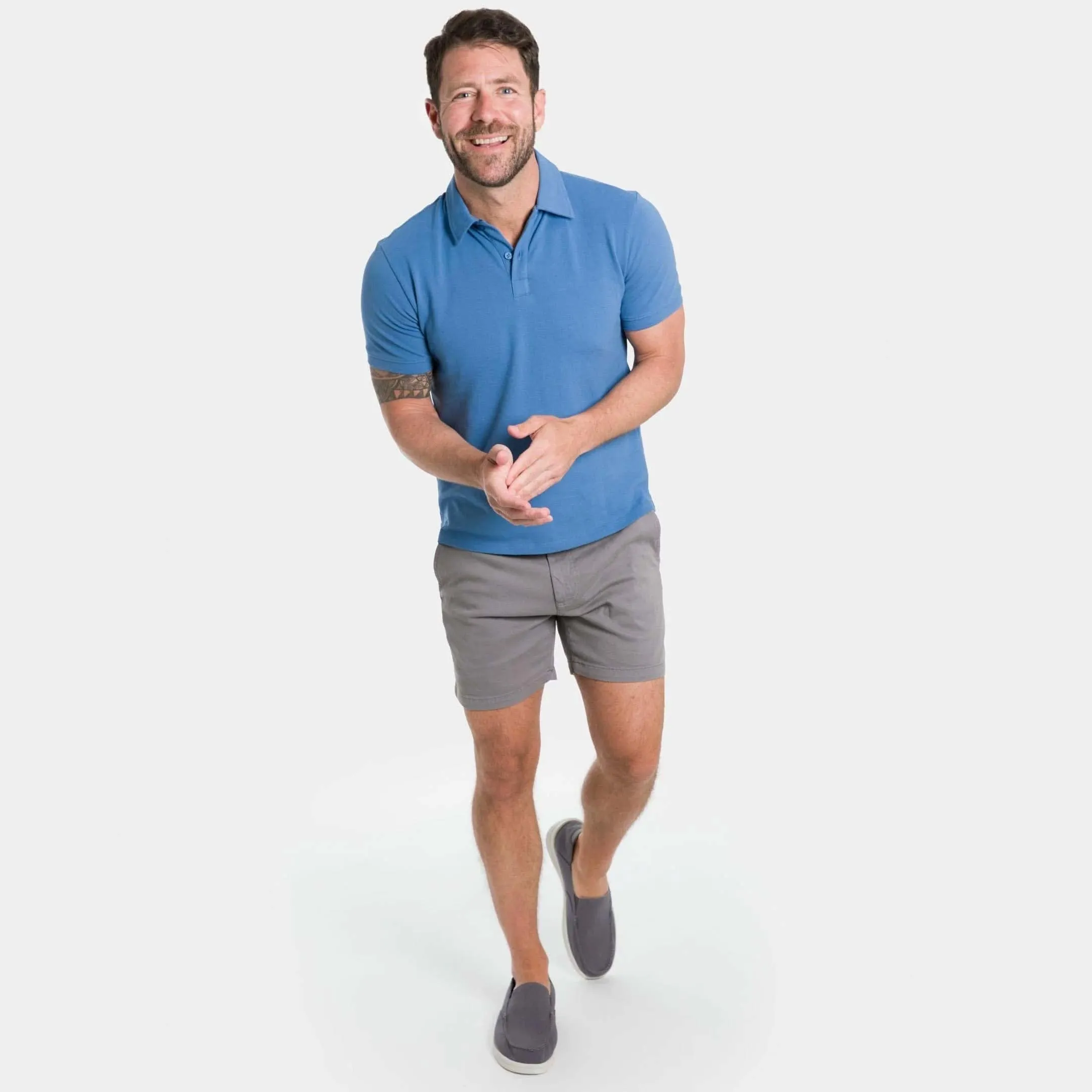 5" Grey Lightweight Stretch Chino Short