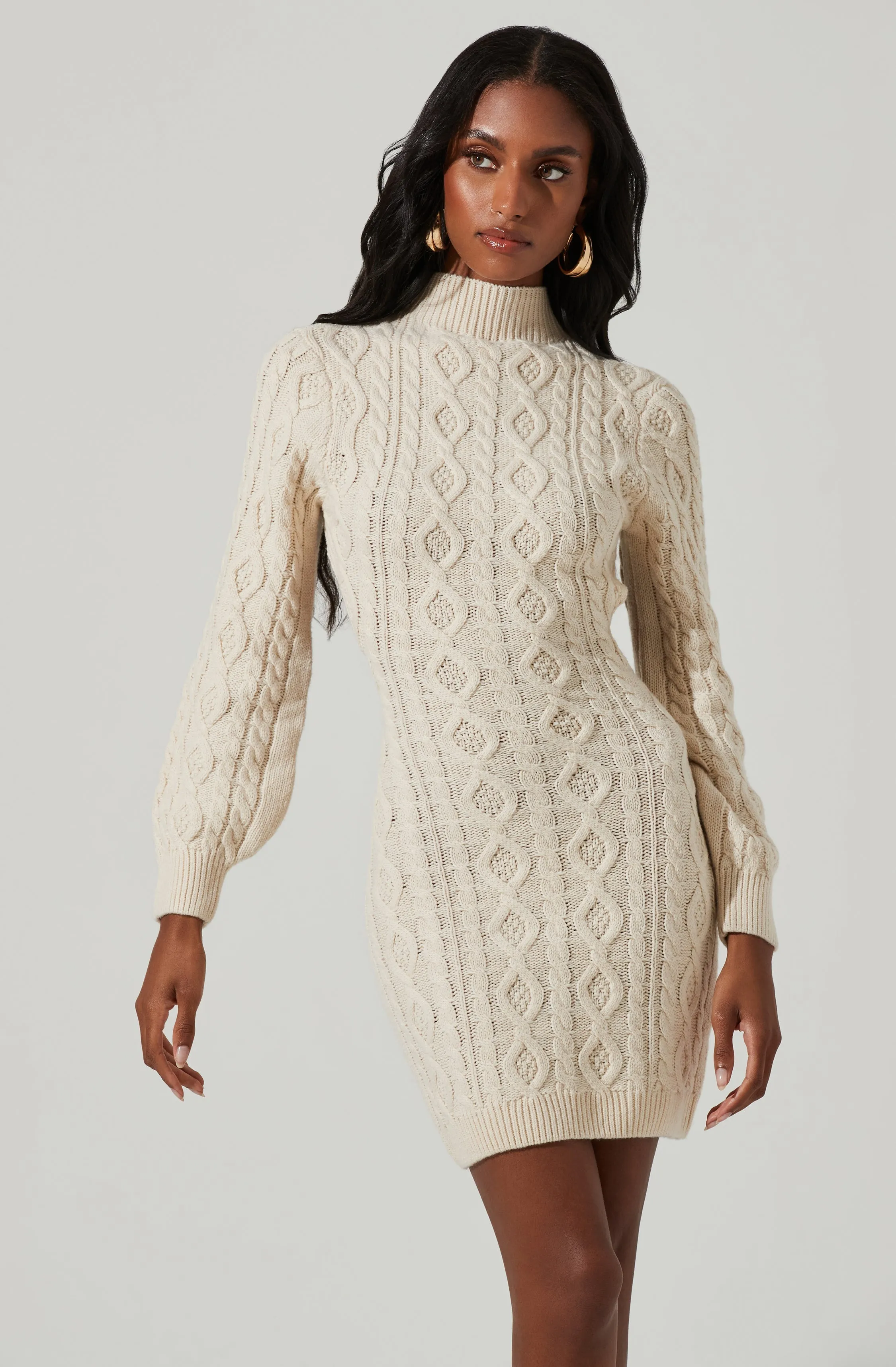 Abby Cable Knit Sweater Mini Dress