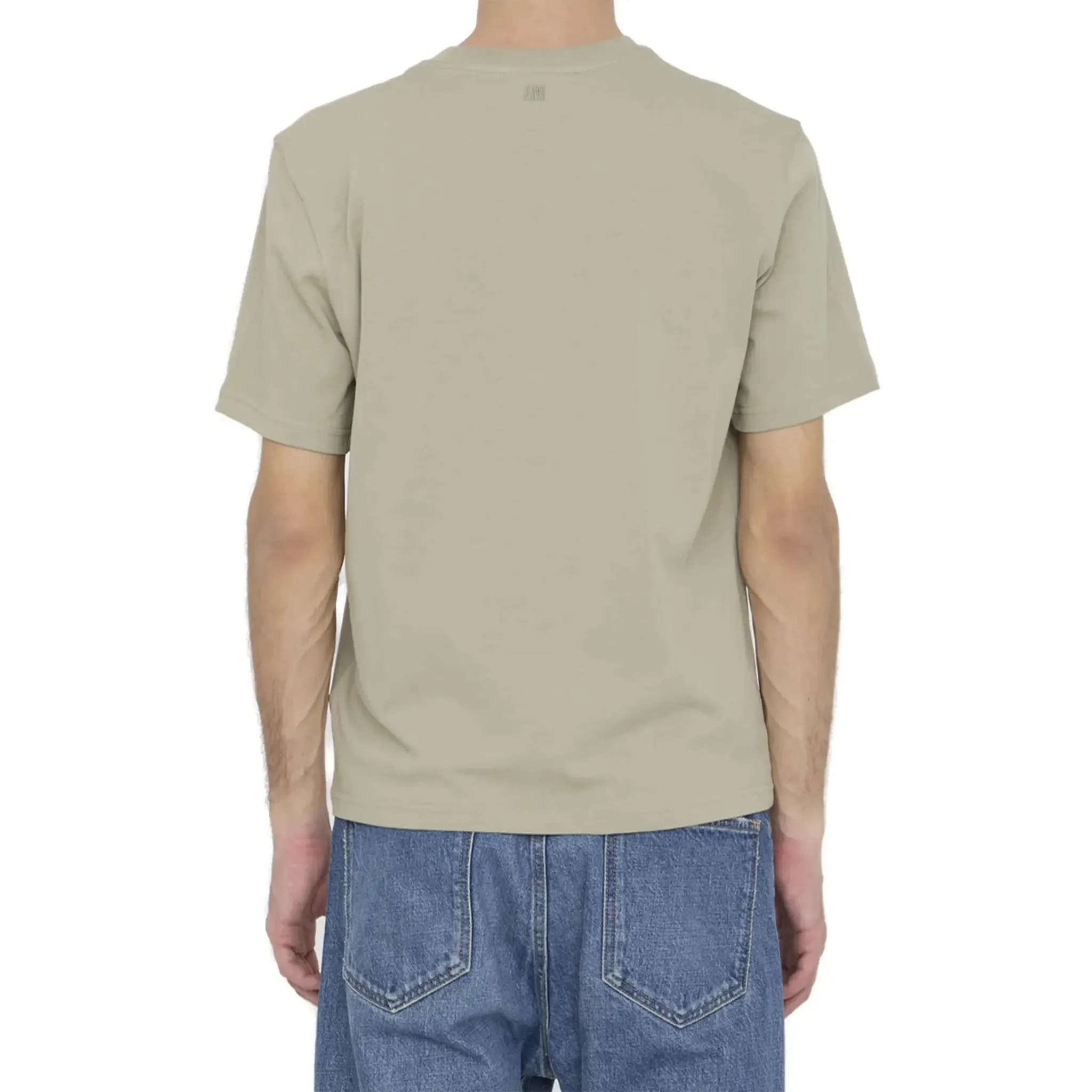 Optimized title: Ami Paris Mens Cotton Beige T-Shirt - Stylish and Comfortable Everyday Wear