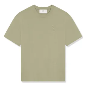 Optimized title: Ami Paris Mens Cotton Beige T-Shirt - Stylish and Comfortable Everyday Wear