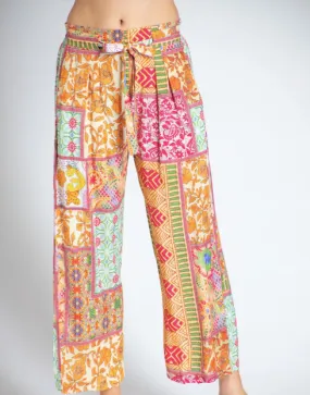 APNY Patchwork Pattern Crop Wide Leg Pant | Multi