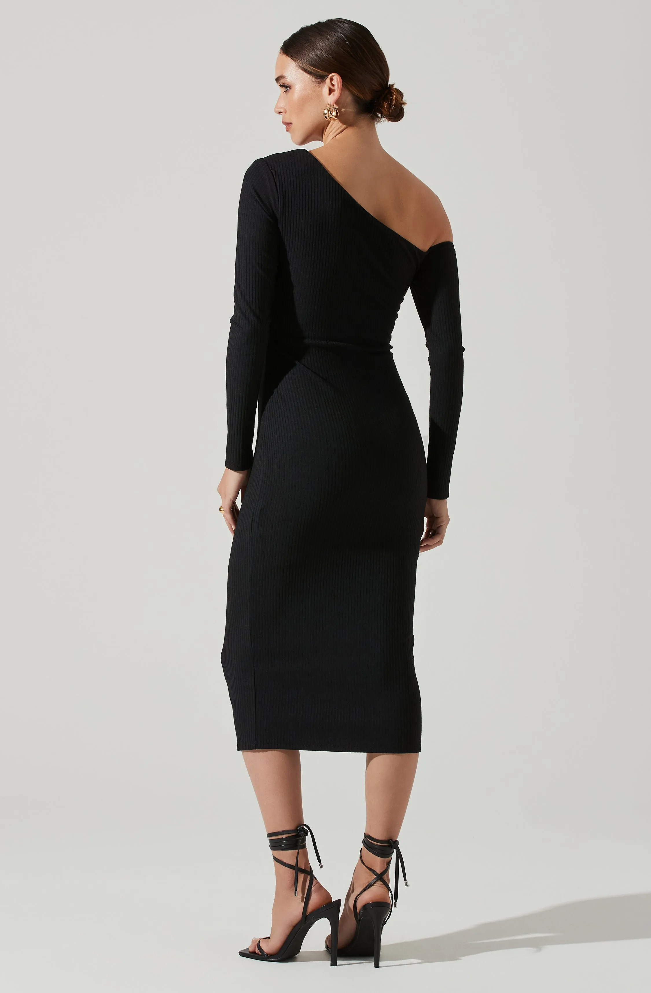 Asymmetrical Bust Cutout Midi Dress