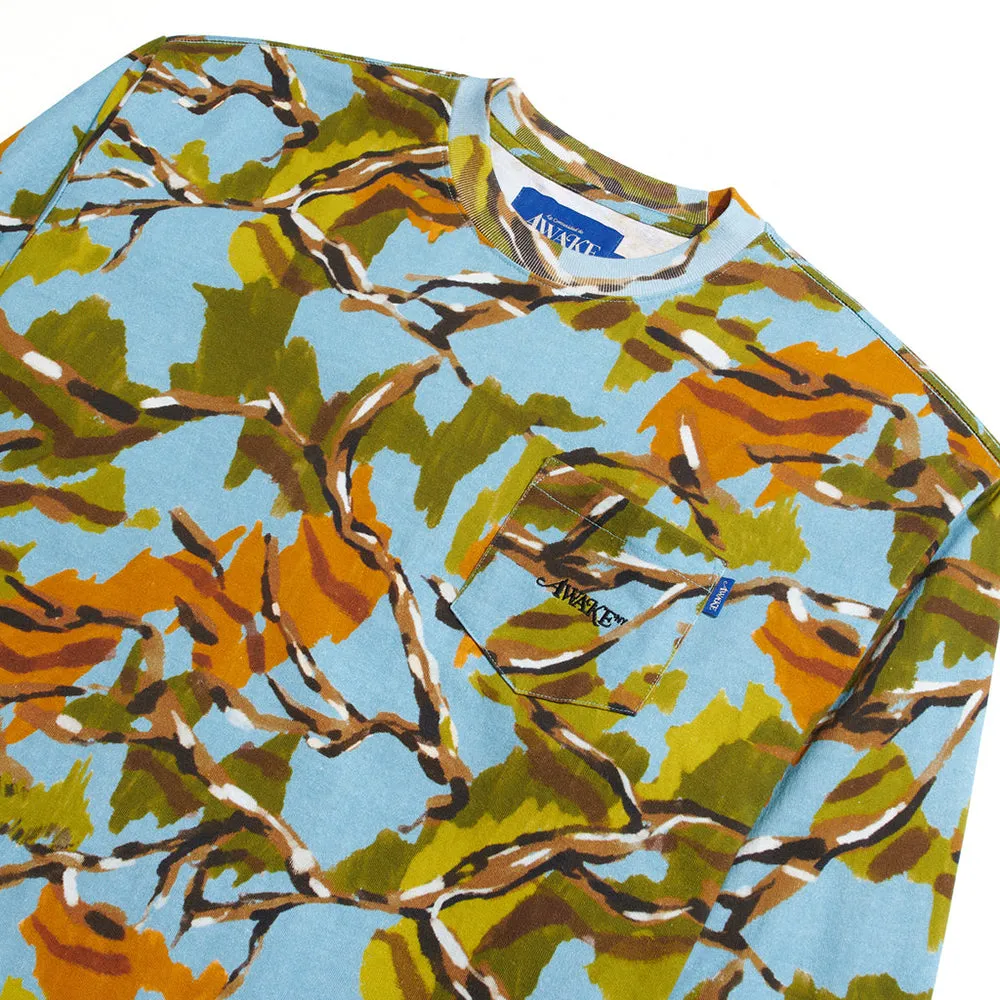 Awake NY Camo Printed LS Pocket T-Shirt