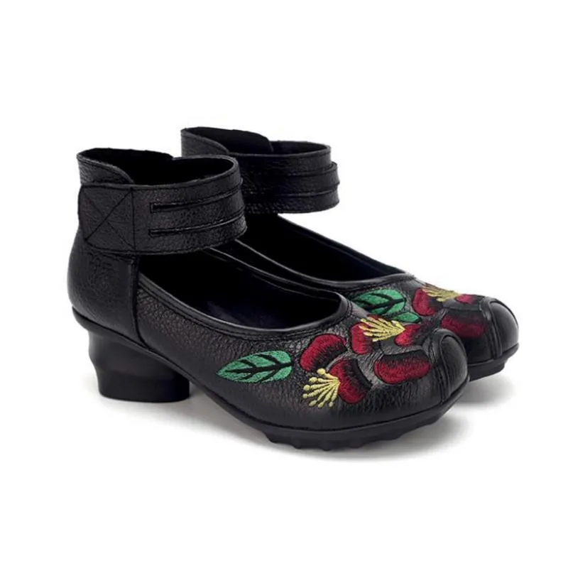 BABAKUD Spring Autumn Ethnic Style Handmade Embroidered Retro Shoes