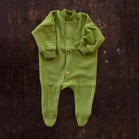 Baby Merino Wool Terry Pyjamas - Green