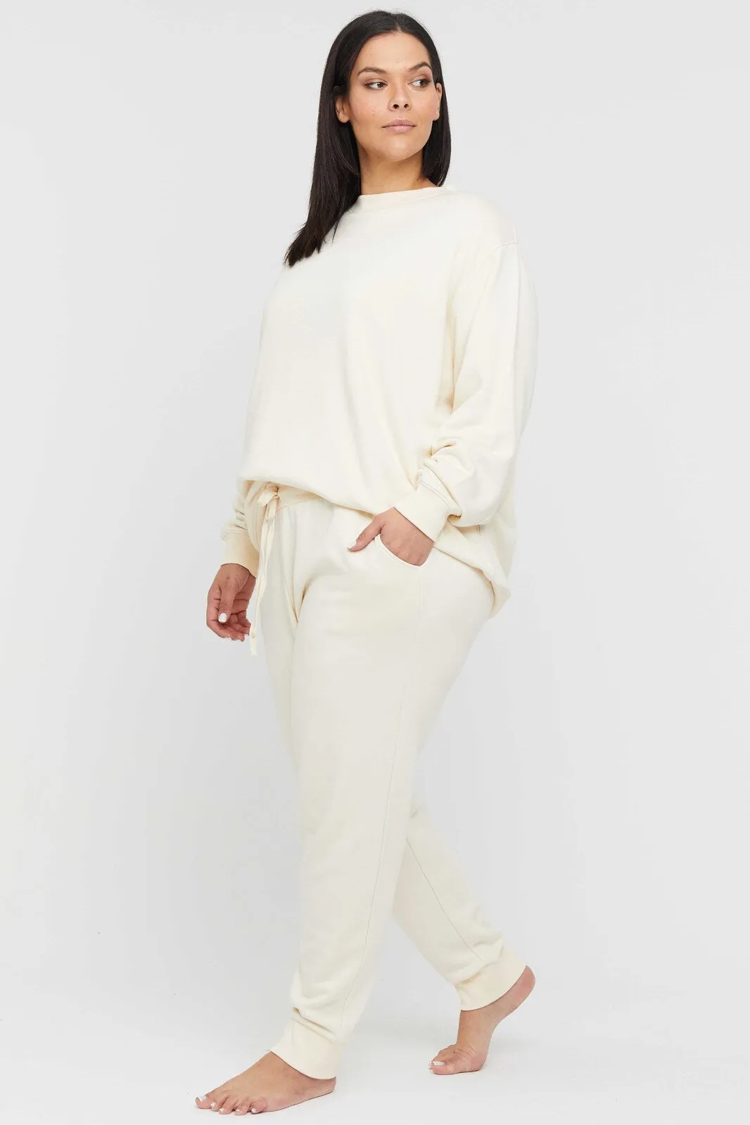 Bamboo Slouch Trackpant - Winter White