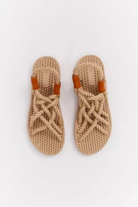 Beige Flat Rope Sandals