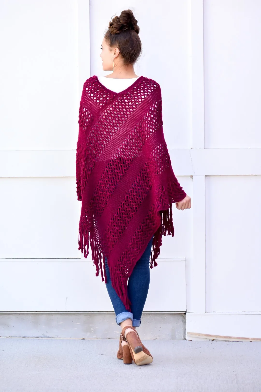 Better Burgundy Knit Poncho