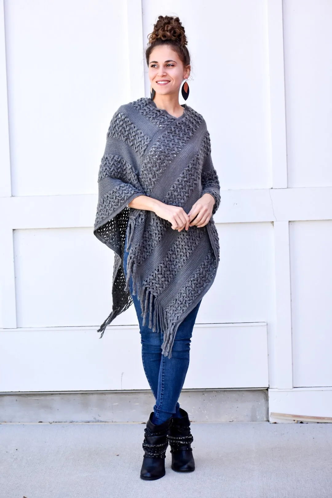 Better Gray Knit Poncho