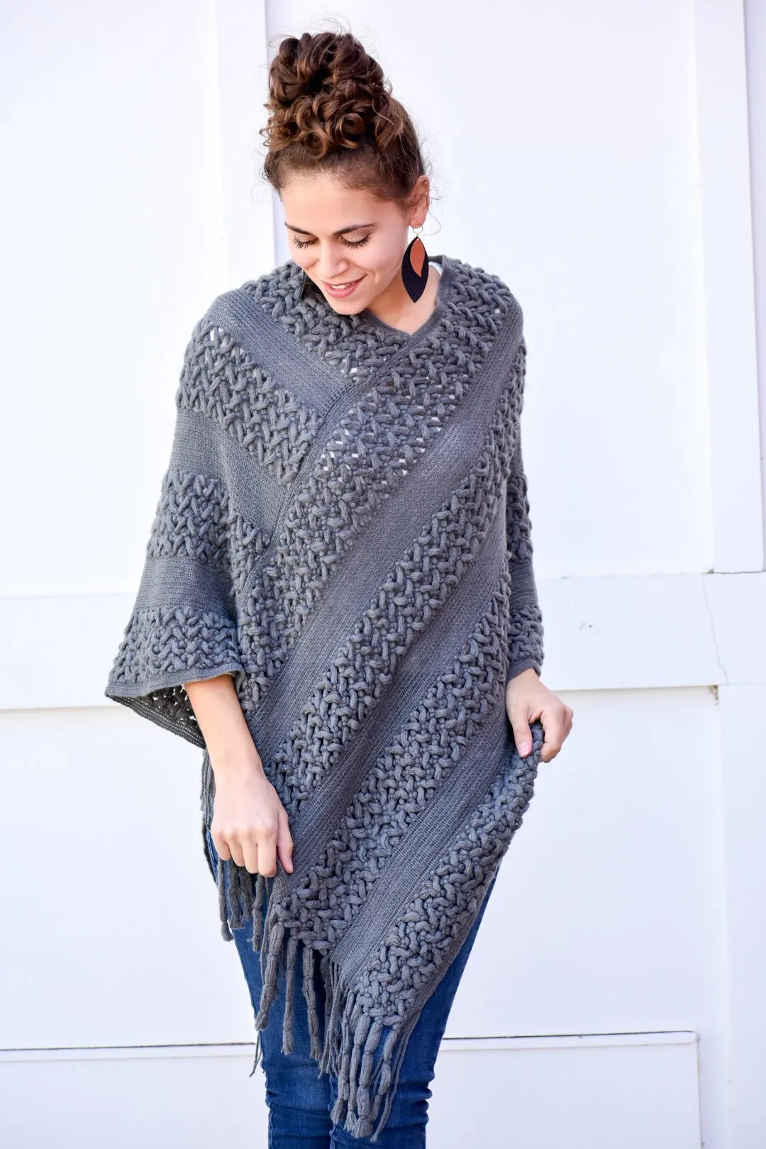 Better Gray Knit Poncho