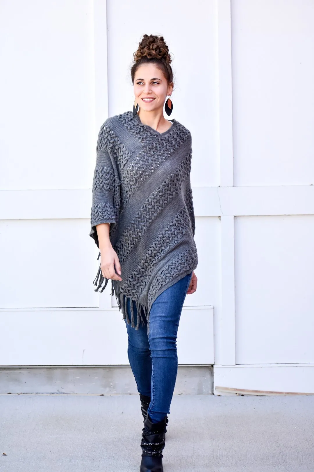 Better Gray Knit Poncho