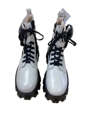 Black & White Boots Combat Cmb, Size 11