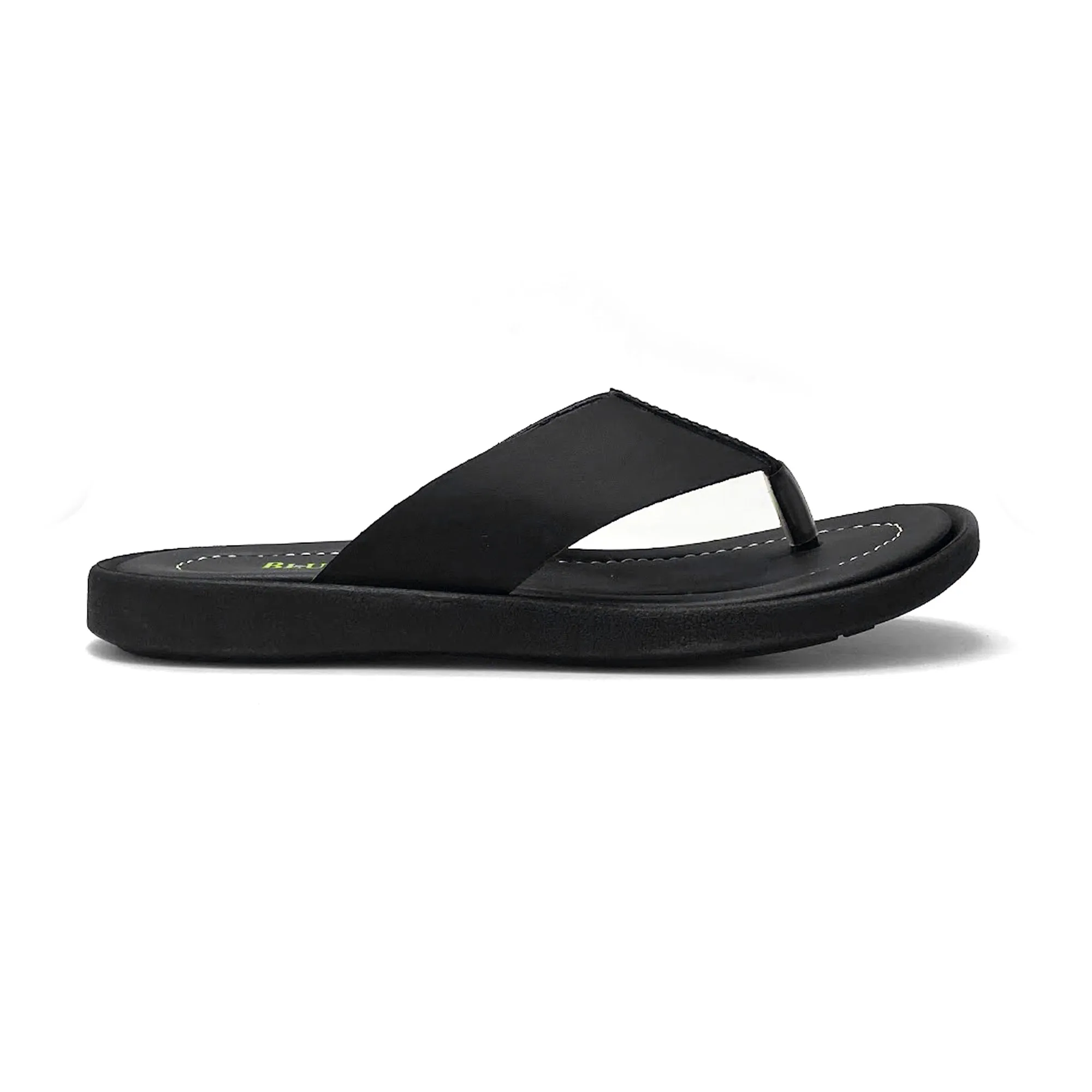 Black Cross Leather Slippers