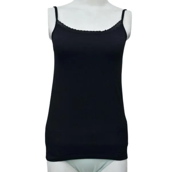 Body Hugging Stretchable Cotton Camisole With Lace For Women