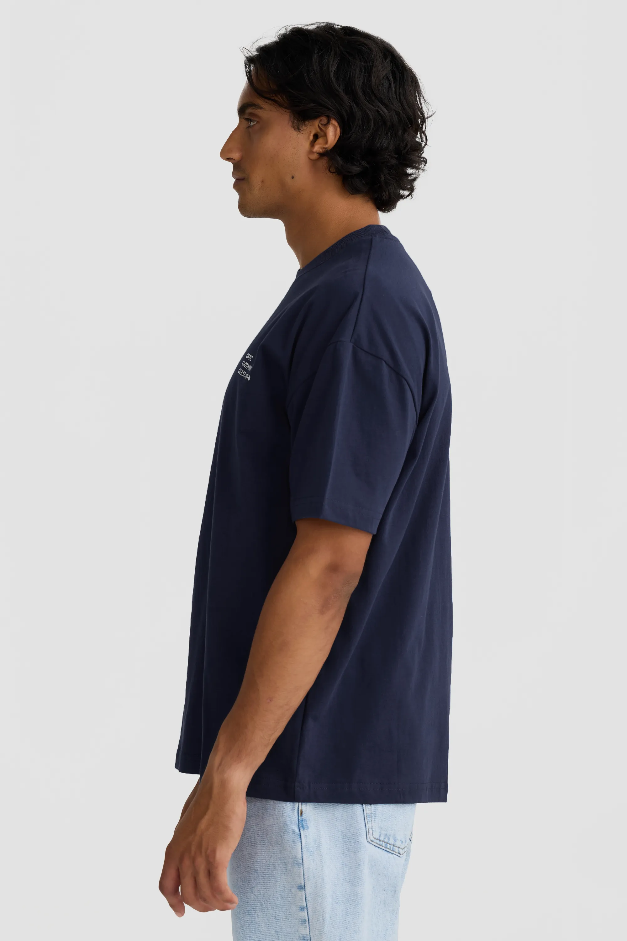 Box Fit Logo T Shirt Navy