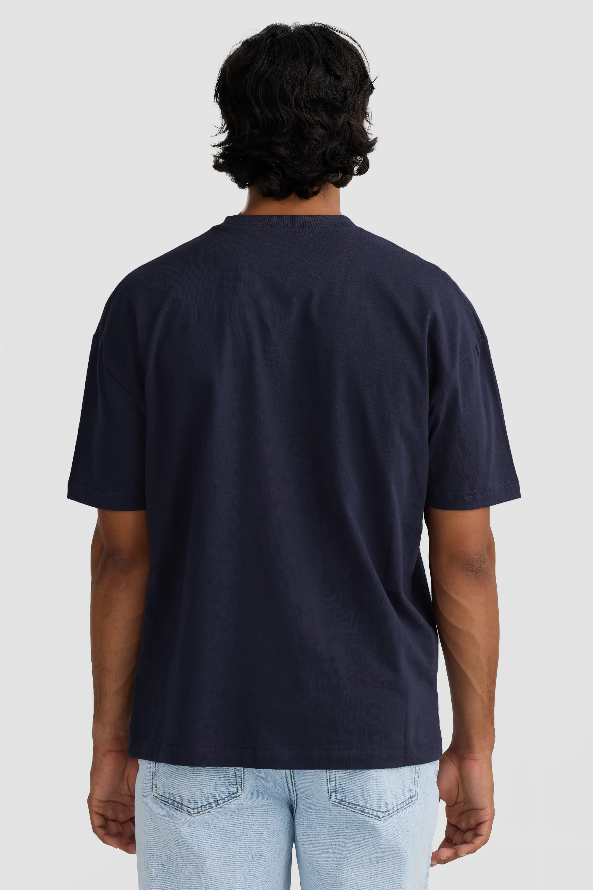 Box Fit Logo T Shirt Navy