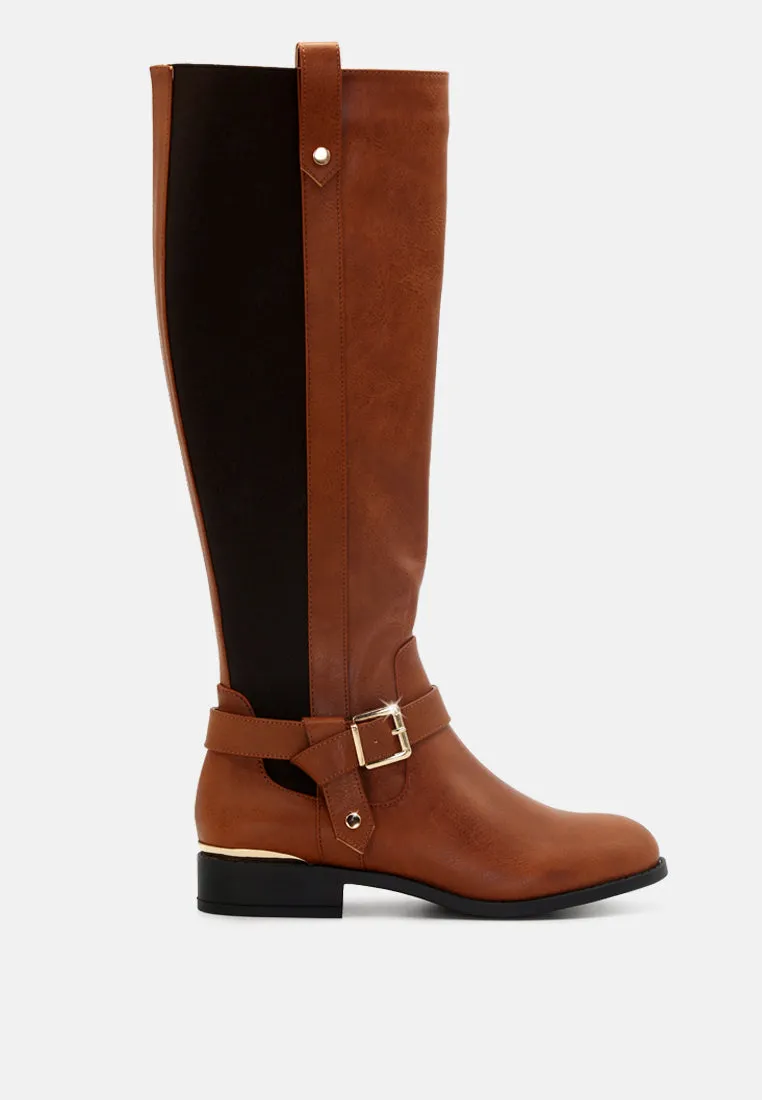 Buckle Detail Wide Calf Boots