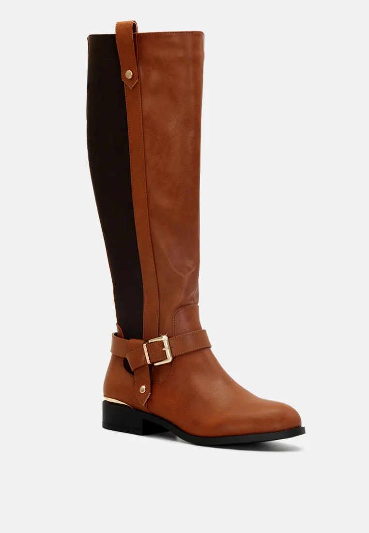 Buckle Detail Wide Calf Boots