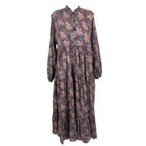 By Timo 360 Navy Floral & Dotty Print Cotton Maxi Dress S/M/L