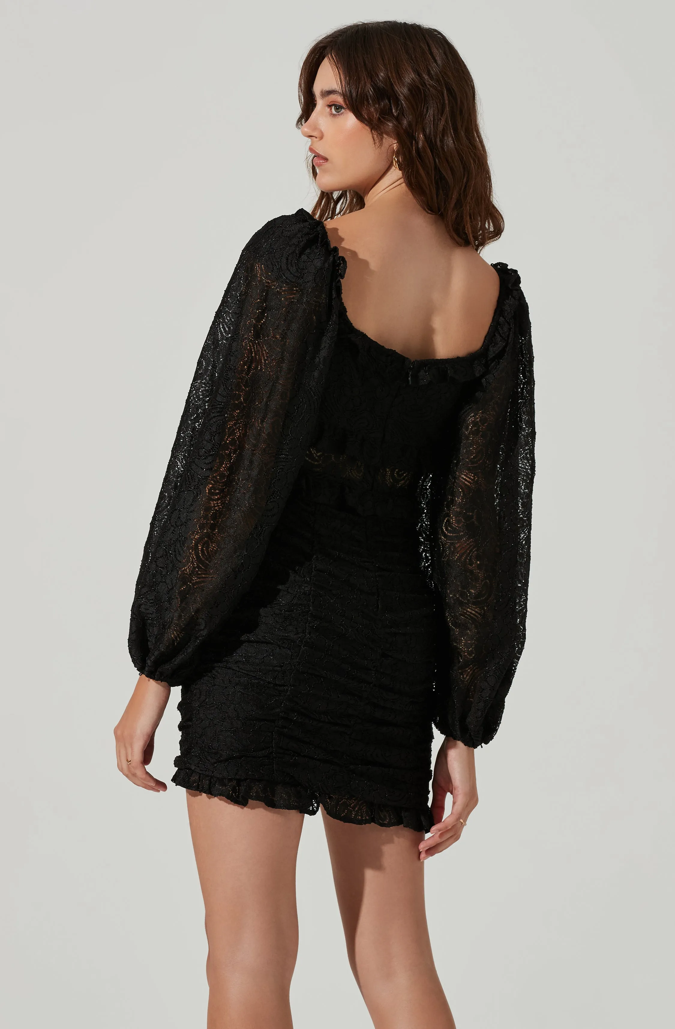 Chrisley Lace Corset Long Sleeve Mini Dress