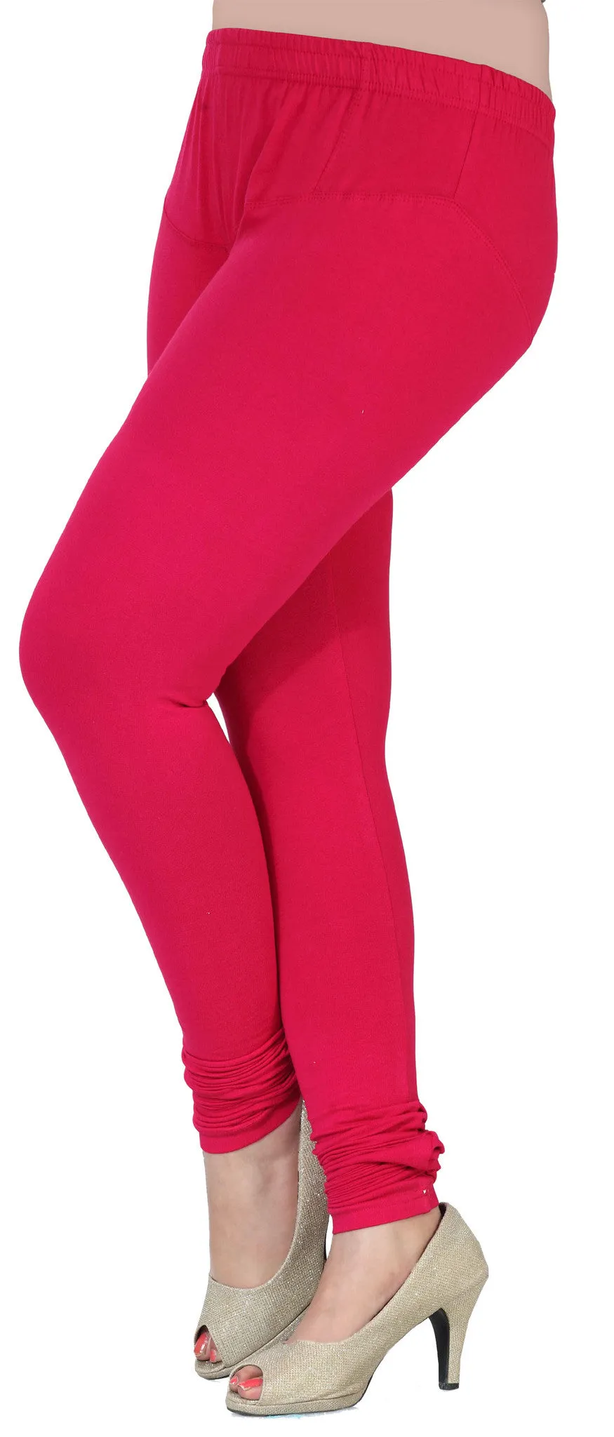 Churidar 4 Way Stretchable Leggings Womens India Clothing Bottoms (Hot Pink)