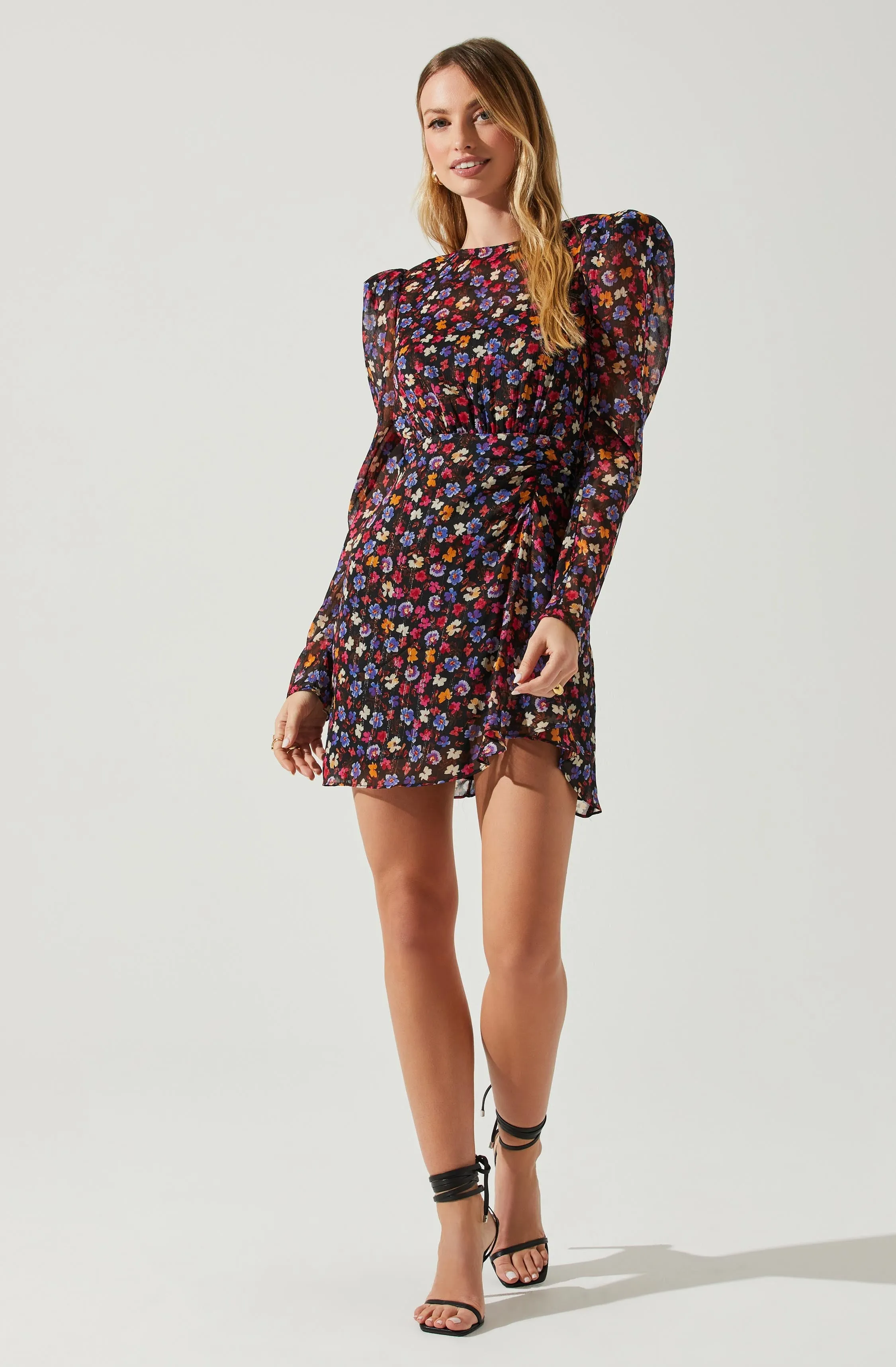 Cindy Floral Long Sleeve Mini Dress