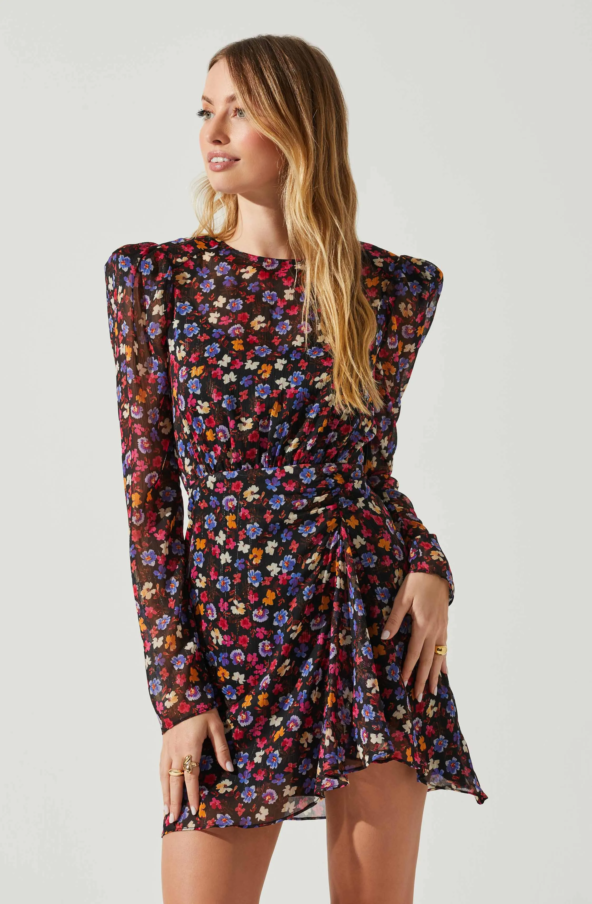 Cindy Floral Long Sleeve Mini Dress