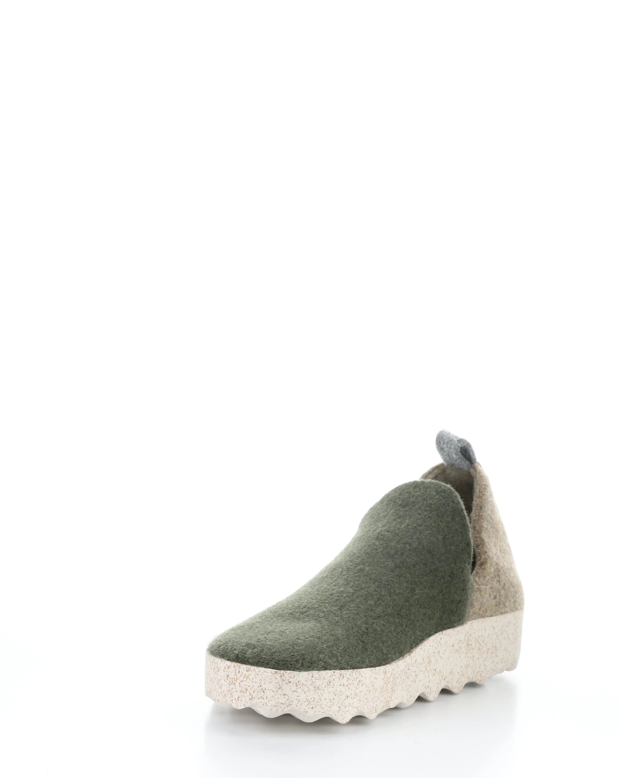 CITY089ASPM 006 MILITARY GREEN/TAUPE Round Toe Shoes