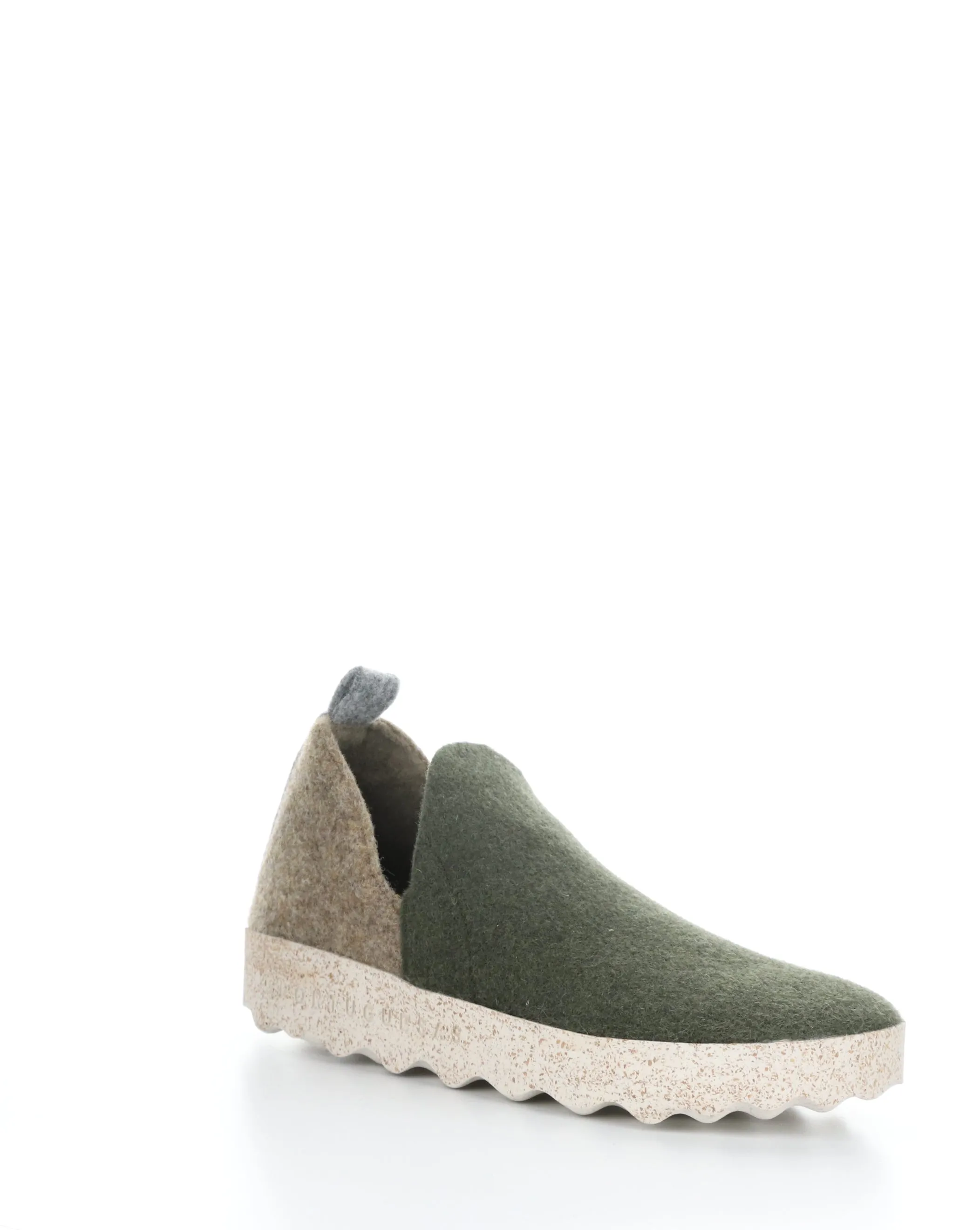 CITY089ASPM 006 MILITARY GREEN/TAUPE Round Toe Shoes