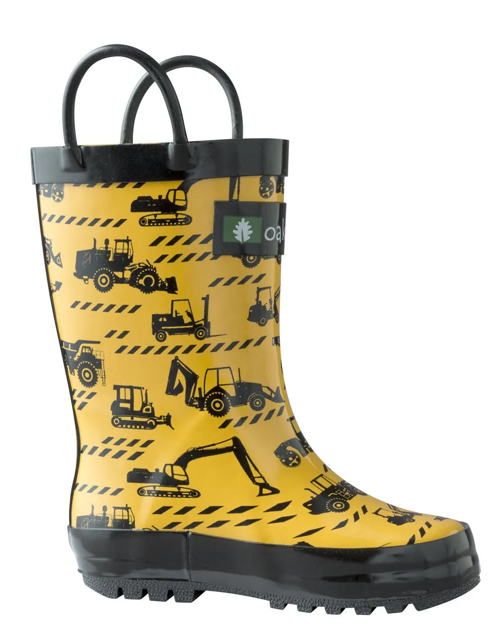 Construction Vehicles Loop Handle Rubber Rain Boots