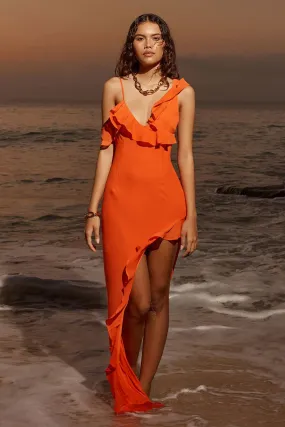 Dalia Maxi Dress - Tangerine