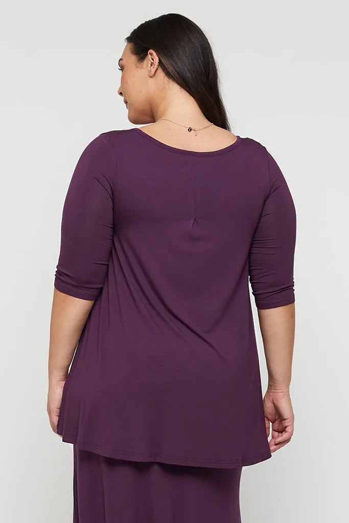 Hi Lo Hem Top - Plum