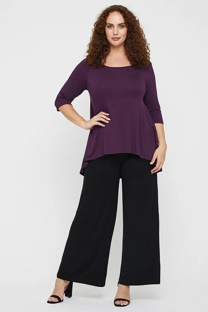 Hi Lo Hem Top - Plum