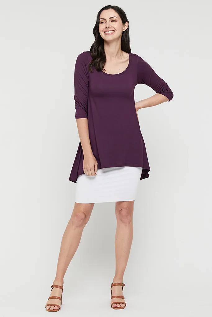 Hi Lo Hem Top - Plum