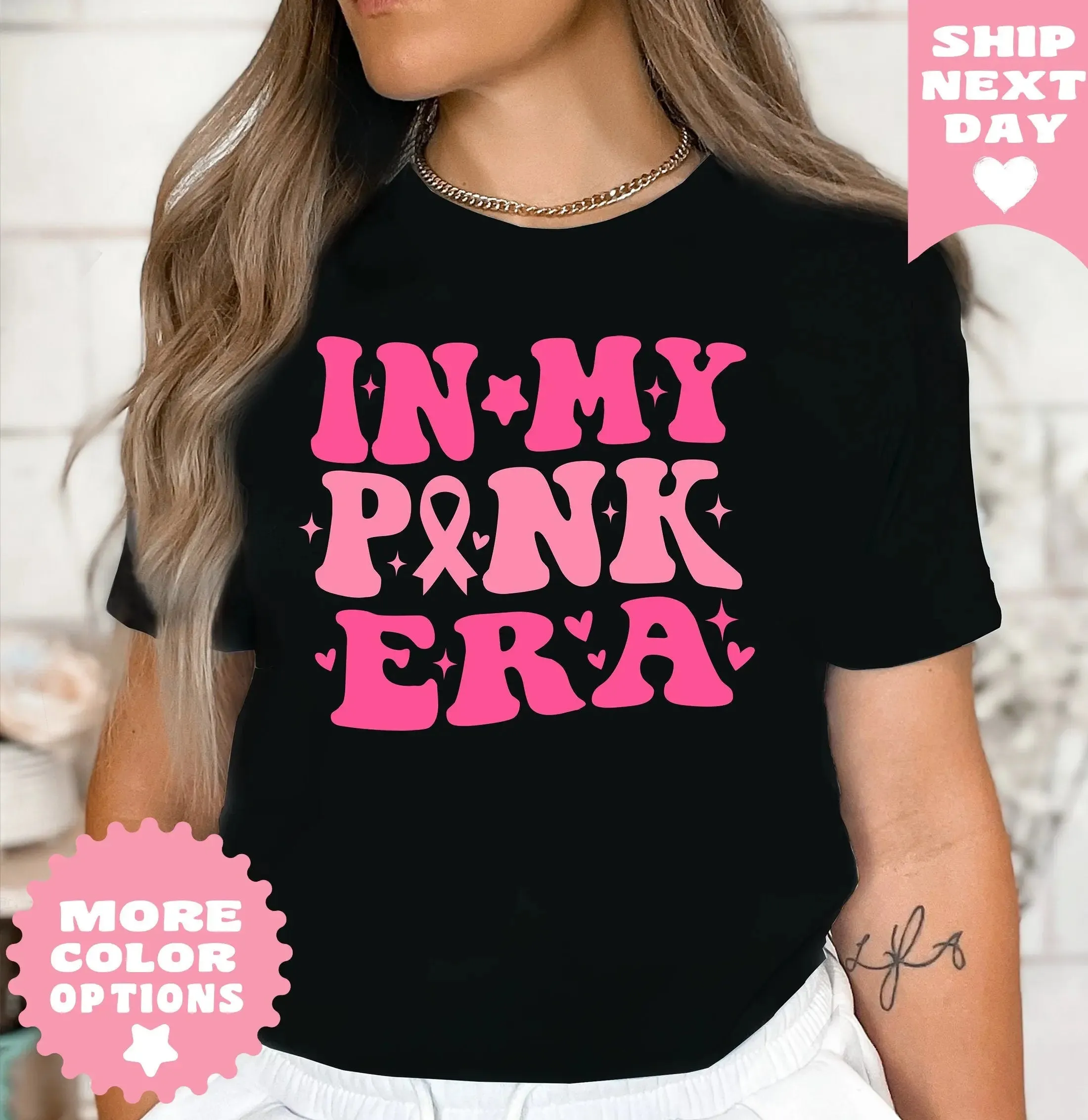 In My Pink Era shirt ,Breast Cancer Awareness Tshirt, Breast Cancer Survivor, Cancer Support  Shirt, We Wear Pink, Breast Cancer Gifts