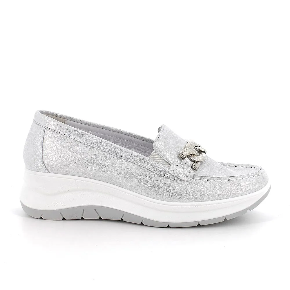 Ladies IGI & Co Slip On Shoes Silver Argento Buckle 5653433 sale