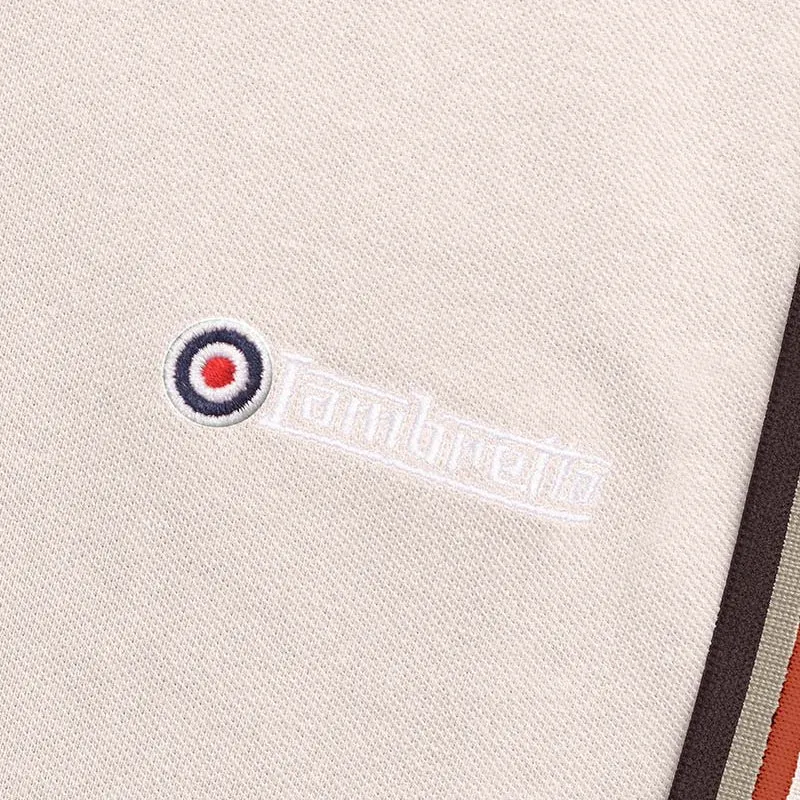 Lambretta Tipped Polo Shirt Oatmeal