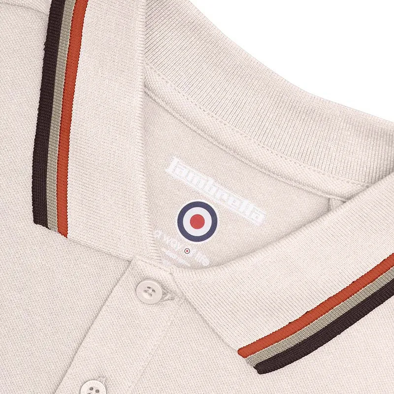 Lambretta Tipped Polo Shirt Oatmeal