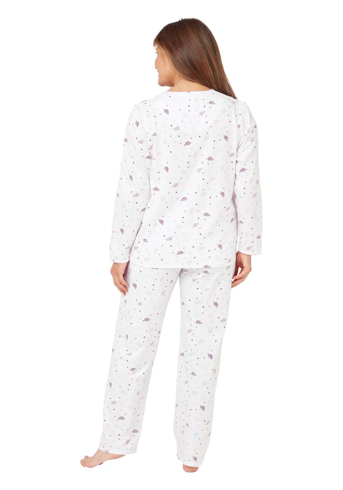 Long Sleeve Cotton Round Neck Pj - Pink