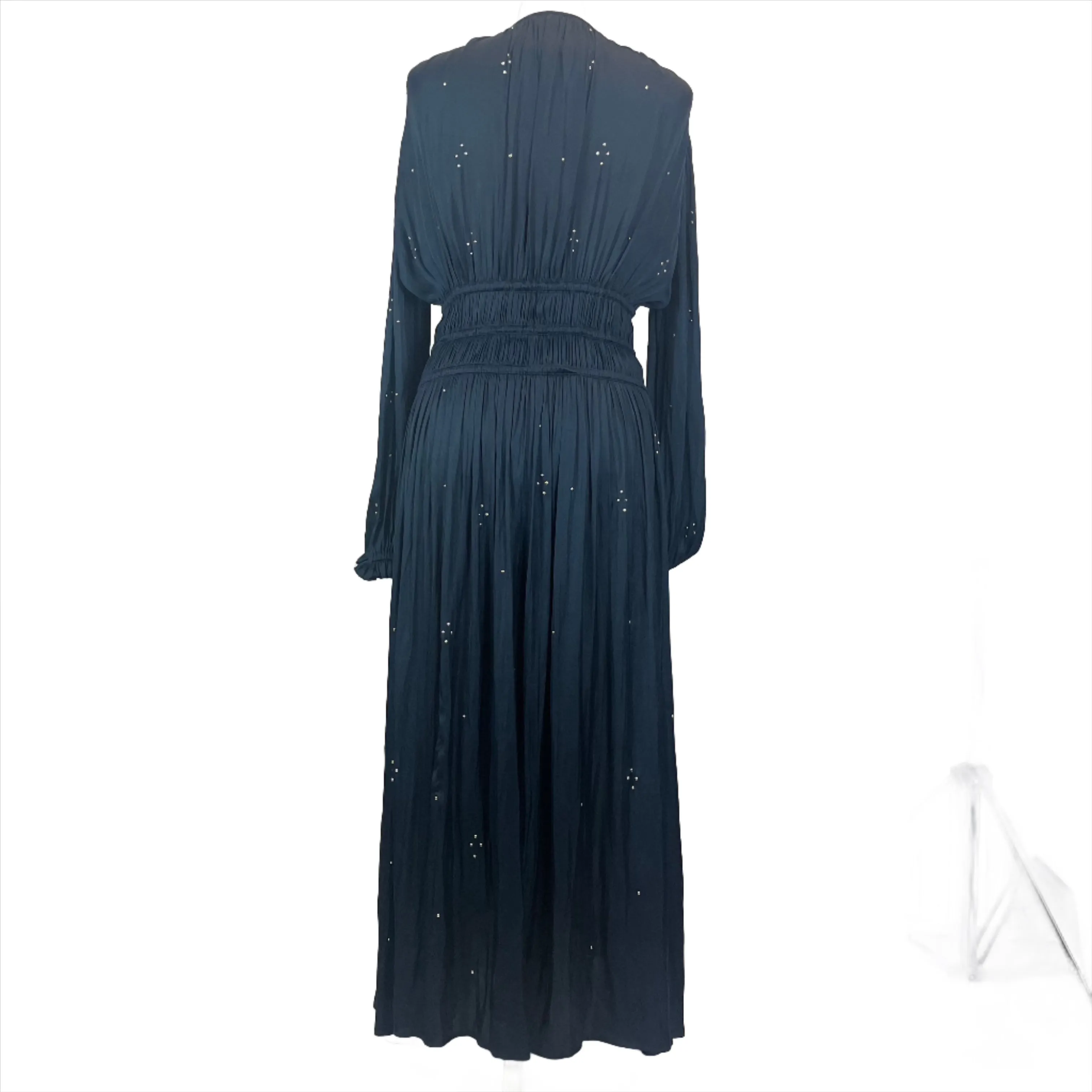 Maje Navy Silky Stud Detail Maxi Dress M