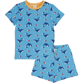 Maxomorra Dolphin Organic Cotton Short Pyjamas