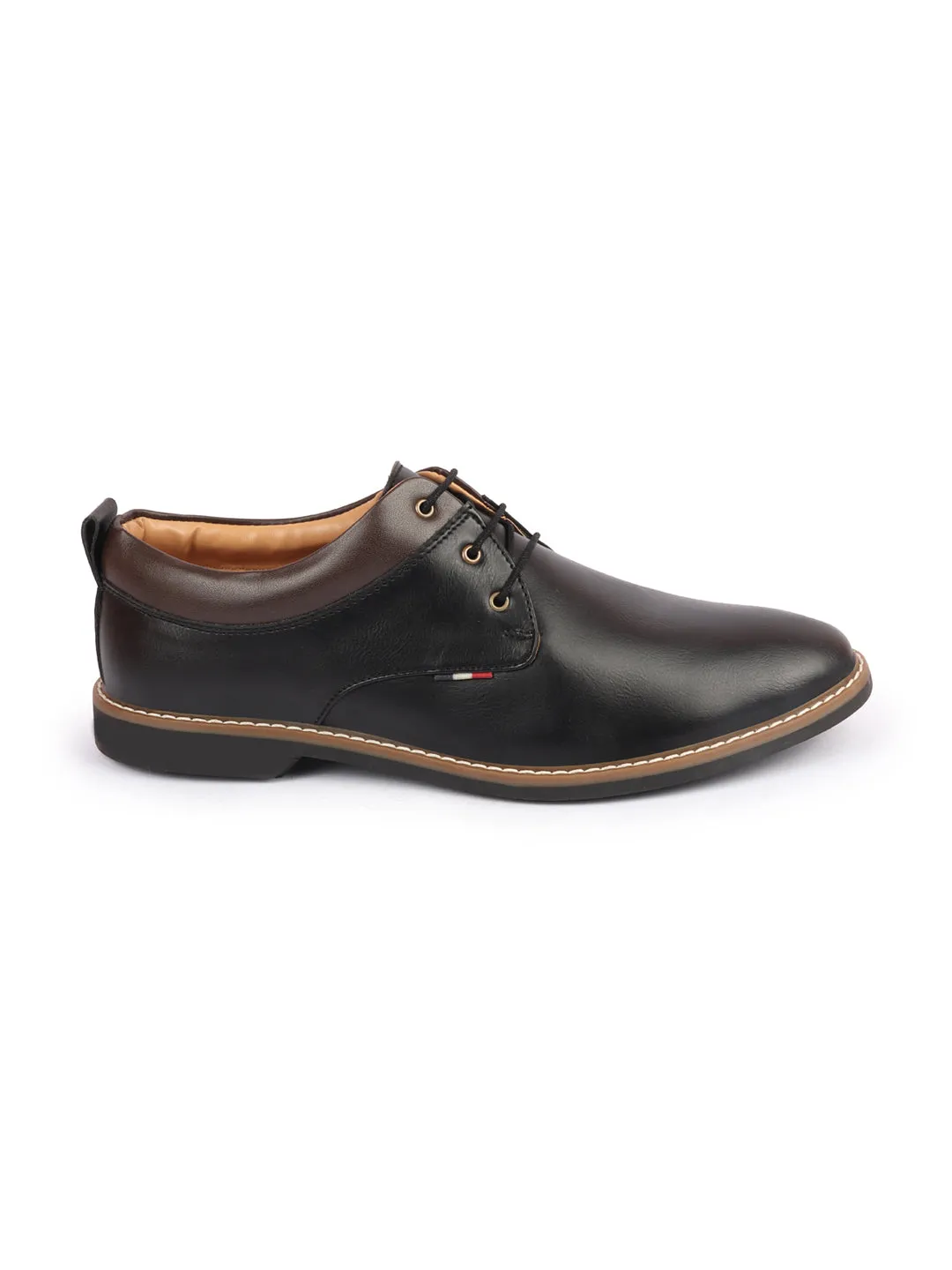 Men Black Formal Lace Up Oxford Shoes with TPR Welted Sole