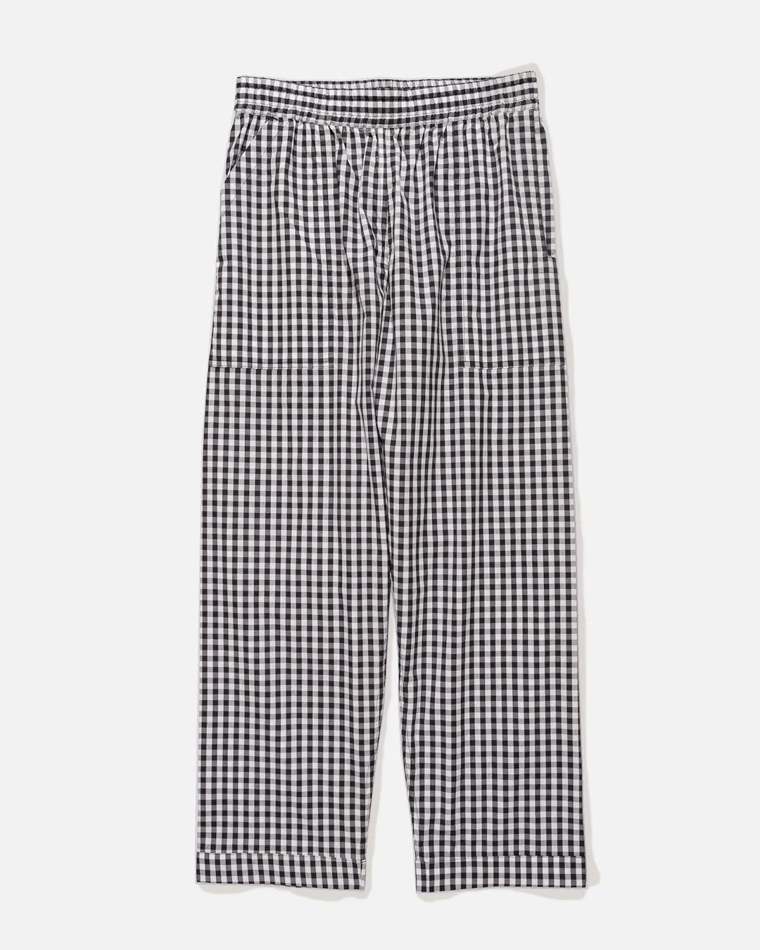 Night Pants Gauze Plaid - Black / White