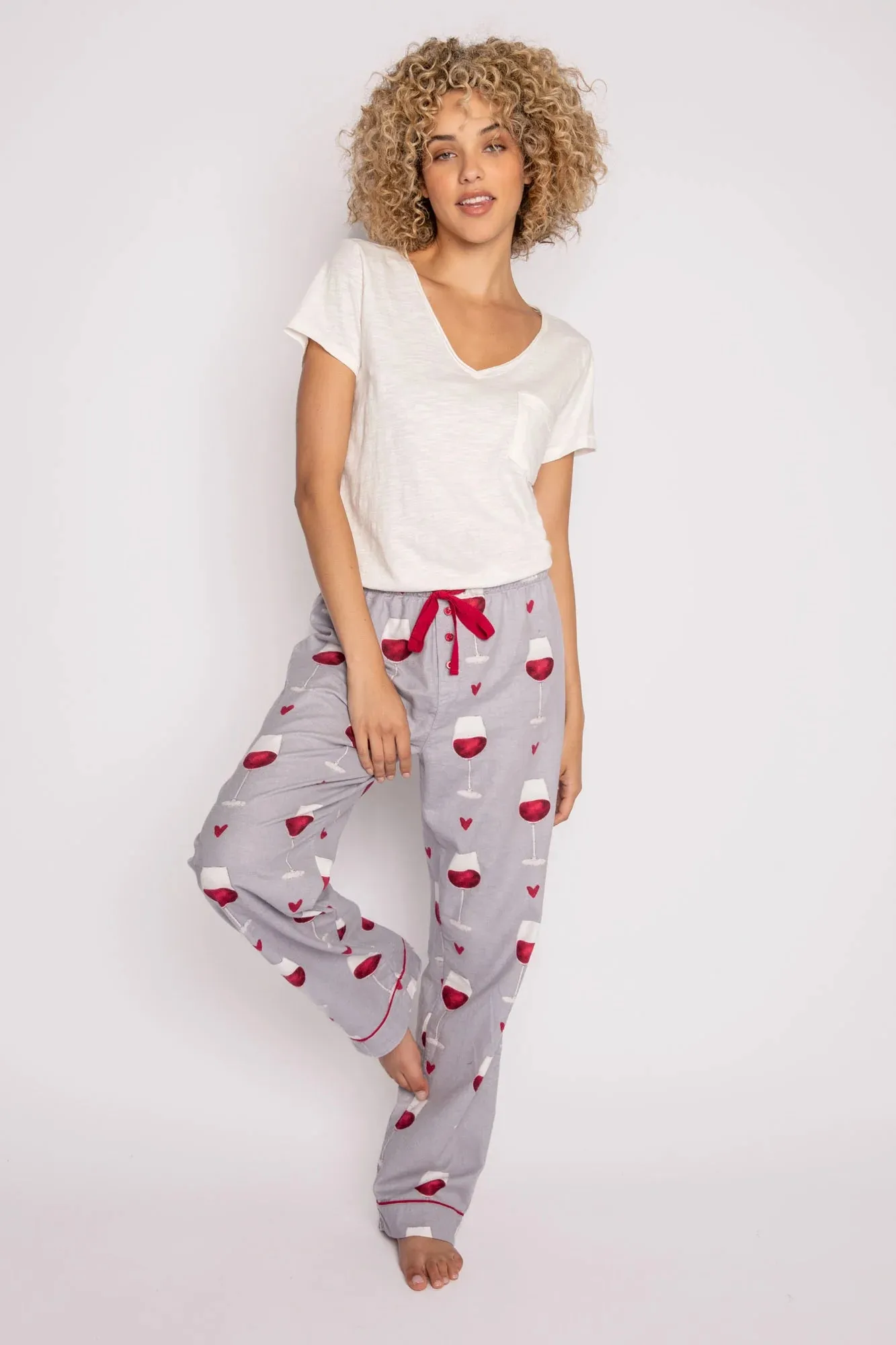 PJ Salvage Wine Glass Flannel PJ Pants