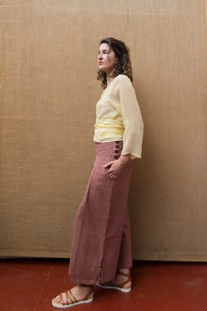 Pleat Wide Leg Pants - Catchu