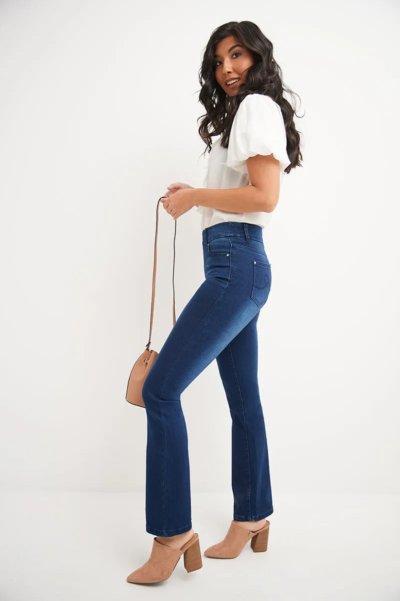 Pull-on Bootcut Jeans with real pockets